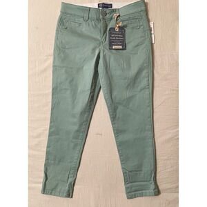 Democracy Womens Size 8P  "Ab"solution Ankle Skimmer Pants Green Stretch NWT